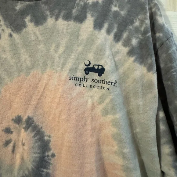 Simply Southern Tie-Dye Short Sleeve Tee - Pink & Gray - Picture 3 of 6